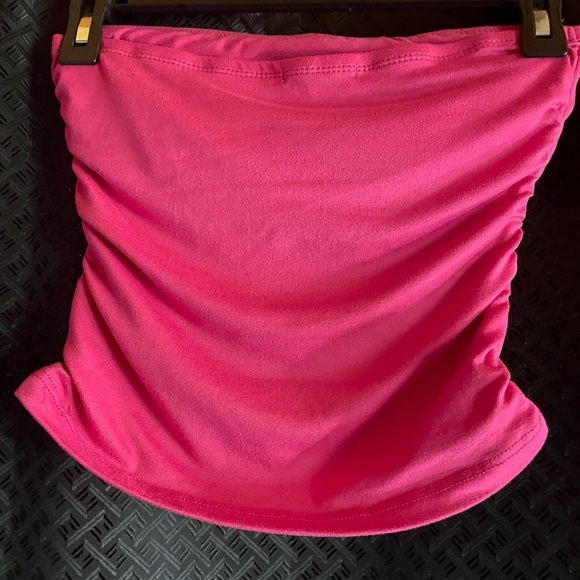 Pink Ruched Tube Top - Picture 2 of 3